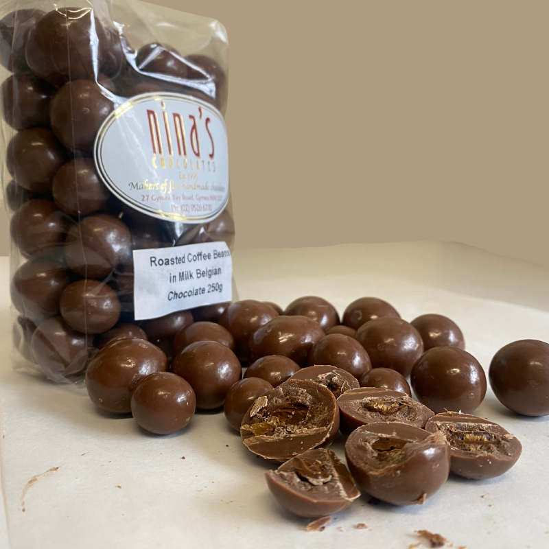 Roasted Coffee Beans in Milk Belgian Chocolate 250g